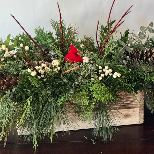 Winter Woodland Cardinal Centerpiece